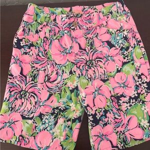 Lilly Pulitzer Luxletic Fairway Pink and Green Floral Women's Shorts